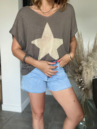 Tee-shirt oversize kaki STAR