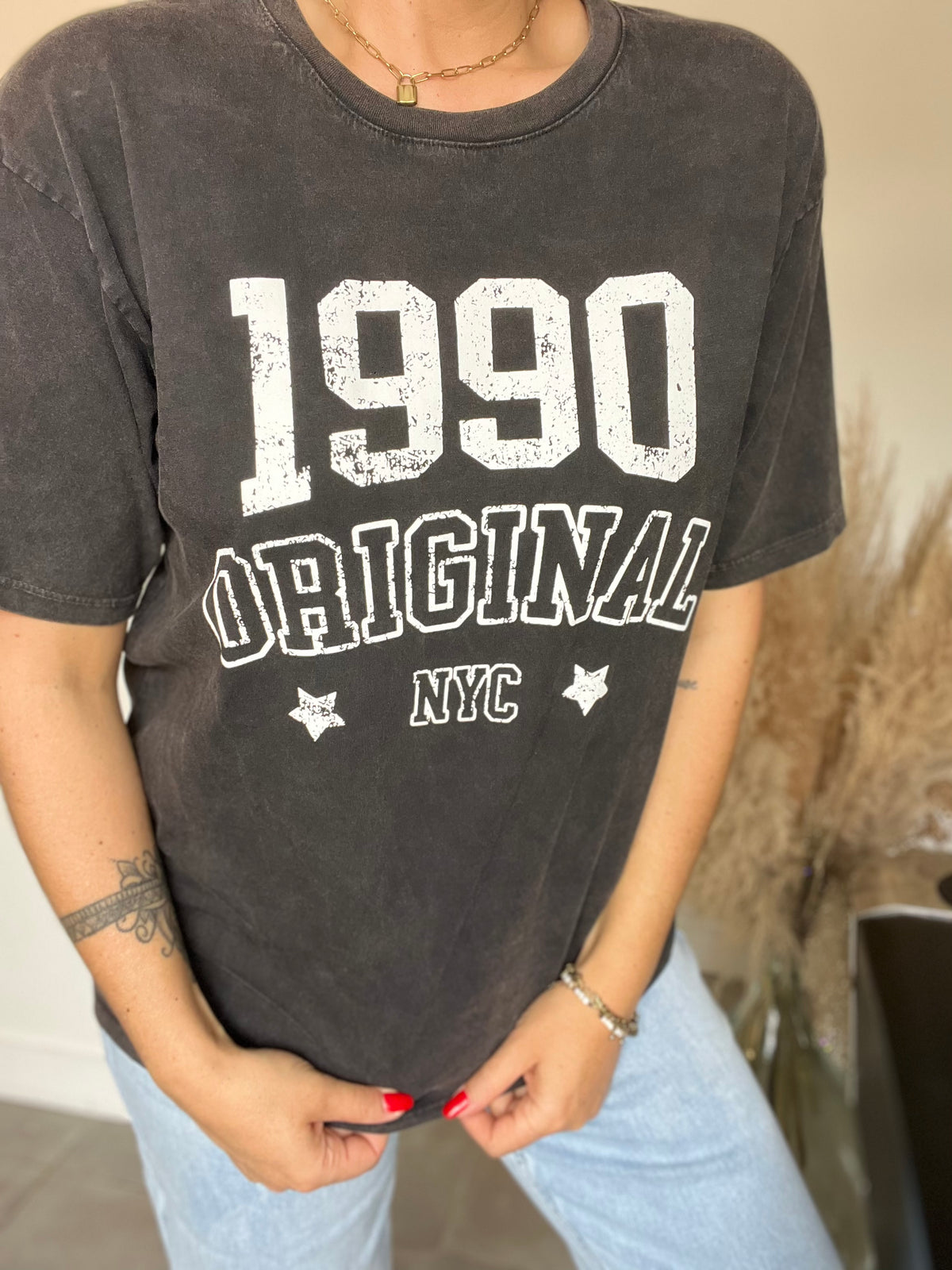 Tee-shirt 1990 noir délavé