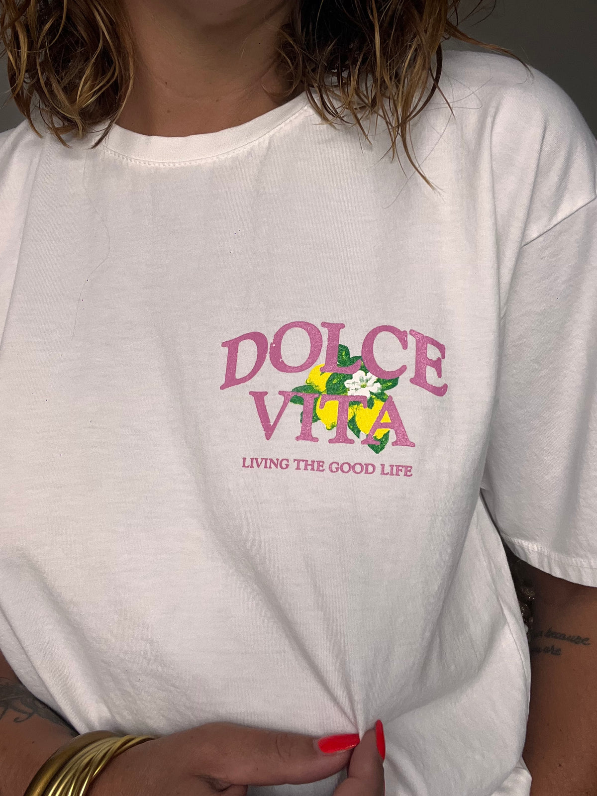 Tee-shirt blanc dolce vita LEMON