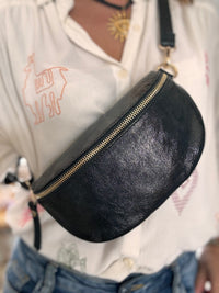 Sac banane noir irisé