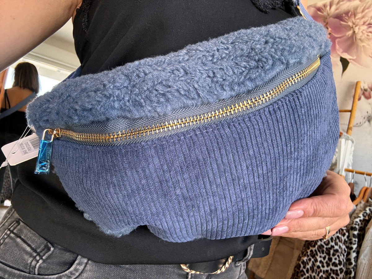 Sac banane bi-matière bleu KIARA