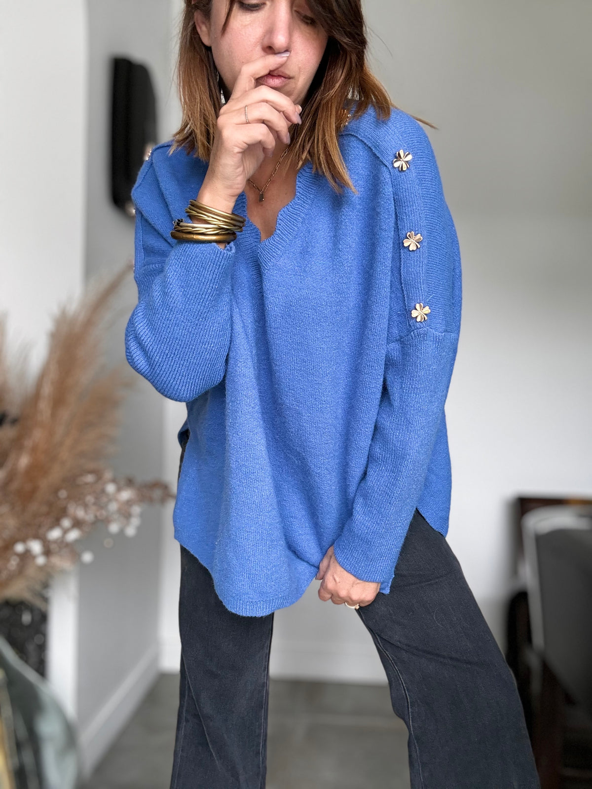 Pull oversize bleu LOLITA