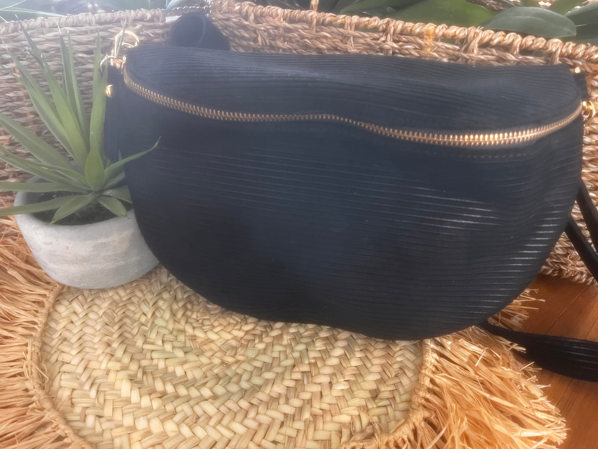 Sac banane imprimé noir