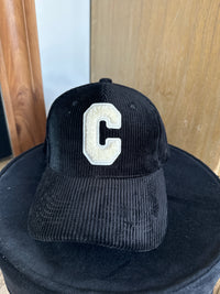 Casquette C noir velour